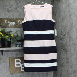 Tommy Hilfiger Colorblock Sheath Dress Ballerina Pink / Sky Captain / Ivory 16